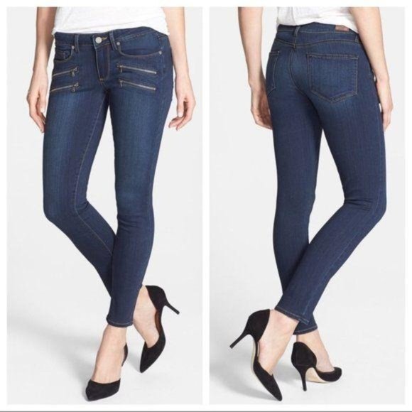 PAIGE Denim - Paige Edgemont High Rise Zipper Skinny Moto Jean